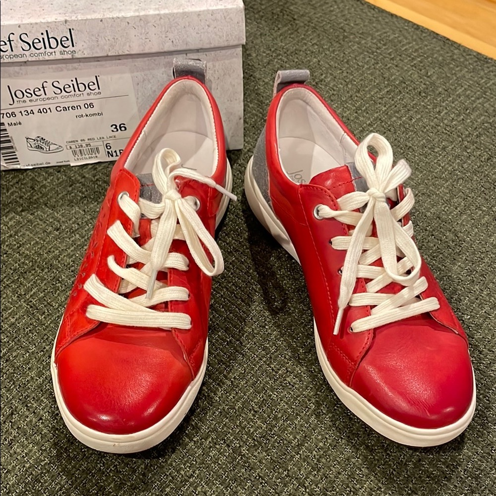 Josef Seibel Red leather sneakers (sz 36)